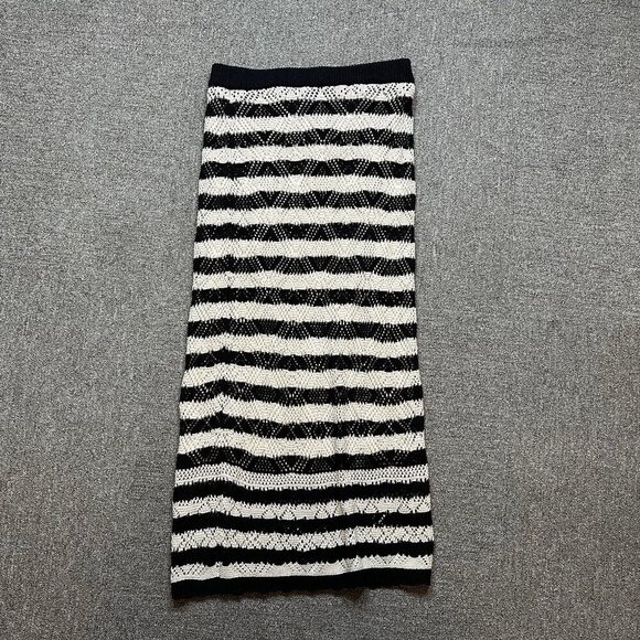 Freshman 1996 Urban Outfitters Black & White Crochet Maxi Skirt in Women's Large - Picture 1 of 6
